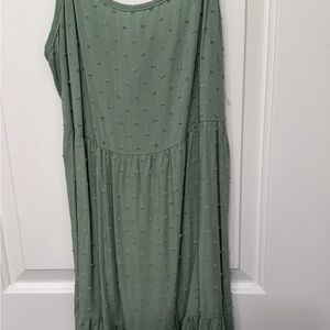 Altar'd State Sage Green Swiss Dot Mini Dress